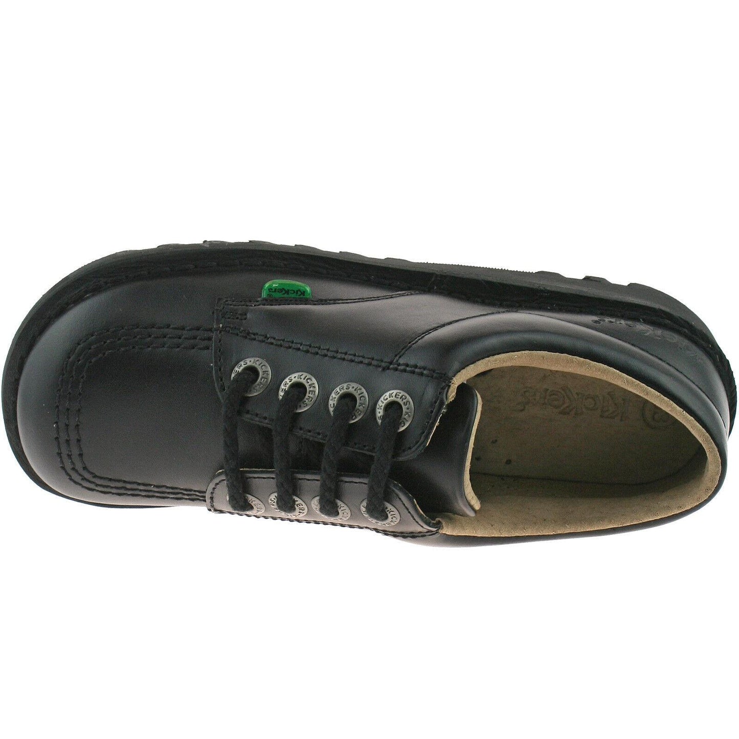 Kickers Black School Shoes Size Leather Kick Lo KF0000439