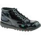 Girls Junior Kickers Kick Hi Black Patent Leather School Shoes Boots KF0000579