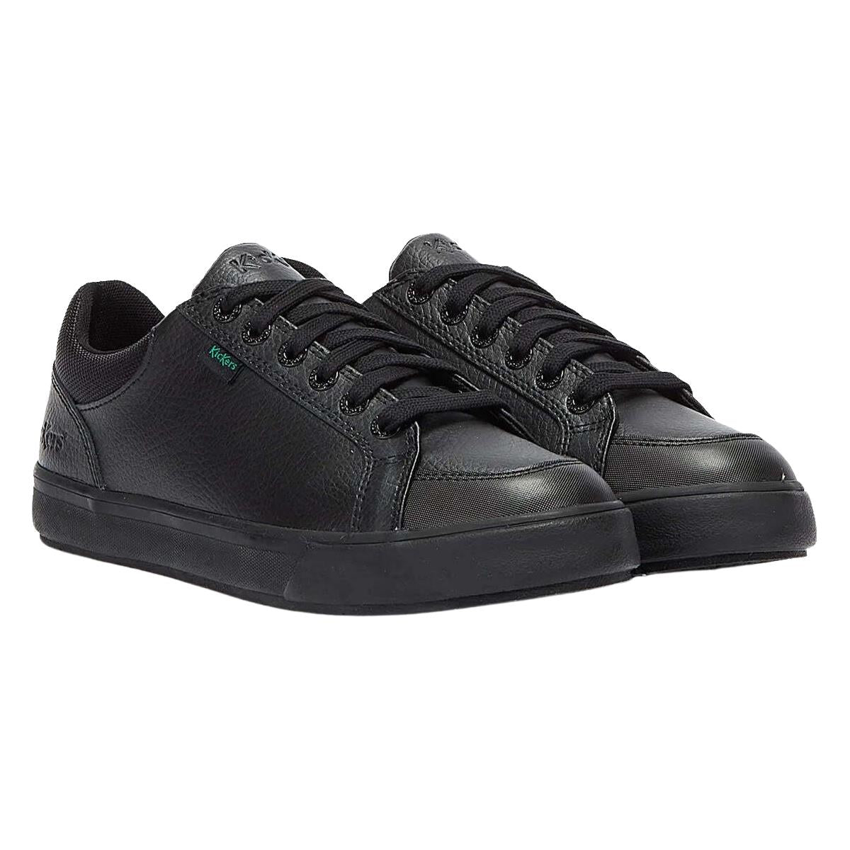 Kickers Tovni Lo Padded Black Leather Shoes 1-16653