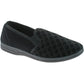 Mens Zedzzz Warm Lined Velour Double Gusset Full Slippers Black Brown MS466