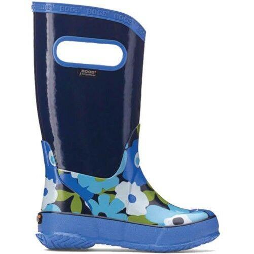 Girls Bogs Navy Multi Flower Lightweight Rain Boot Wellies Wellingtons 71927