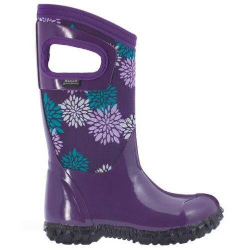 Girls Bogs North Hampton Pompons Purple Insulated Warm Wellington Boot 72007