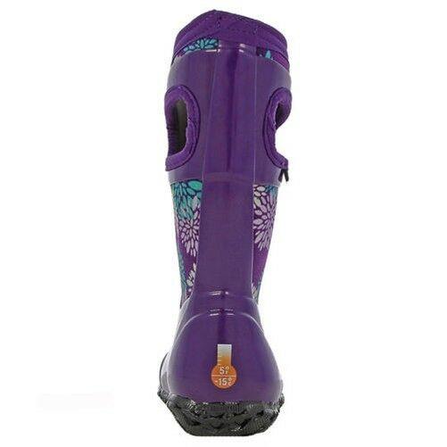 Girls Bogs North Hampton Pompons Purple Insulated Warm Wellington Boot 72007