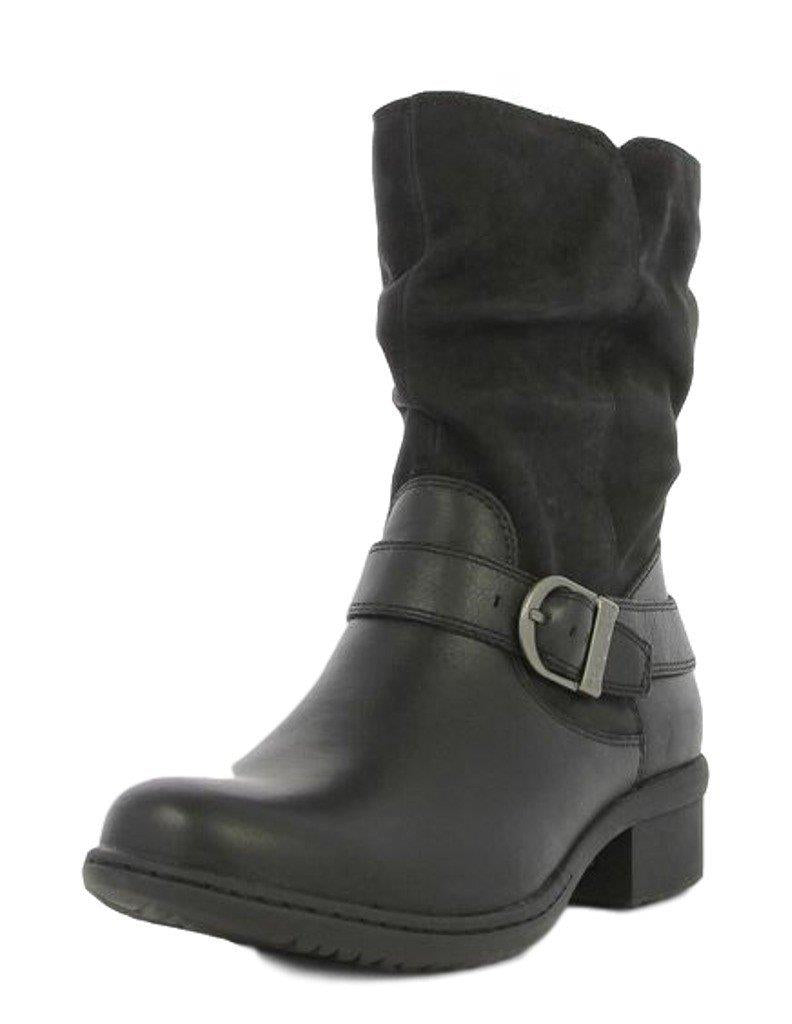 Ladies Bogs Carly Mid Black Leather Waterproof Slip Resistant Ankle Boots 72024