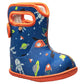 Boys Baby Bogs Blue Space Insulated Washable Warm Wellies Boots 72610