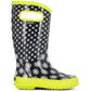 Girls Bogs Black Rain Boot Wellington Rubber Flexible Wellies Boots Kids 71322