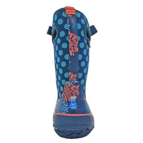 Girls Bogs Casey Pompons Blue Insulated Warm Waterproof Wellies Boots 71992