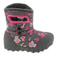 Girls Baby Bogs Puff Owl Dark Grey Pink Insulated Warm Lined Wellies Boots 720141