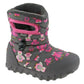 Girls Baby Bogs Puff Owl Dark Grey Pink Insulated Warm Lined Wellies Boots 720141