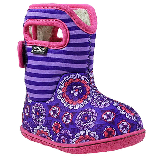 GIRLS BABY BOGS PANSY PINK VIOLET INSULATED WASHABLE WARM WELLIES BOOTS 721781