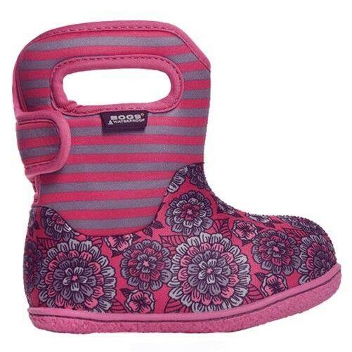 GIRLS BABY BOGS PANSY PINK VIOLET INSULATED WASHABLE WARM WELLIES BOOTS 721781