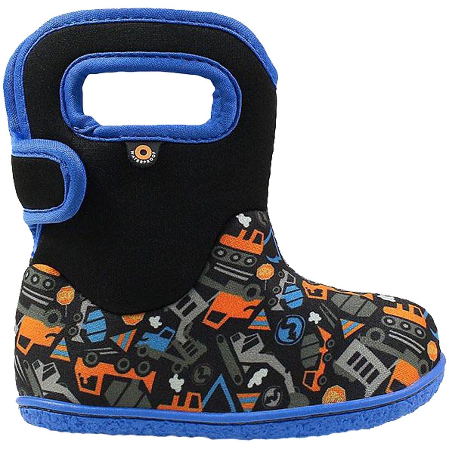 Boys Baby Bogs Construction Black Multi Washable Warm Wellies Boots 724621
