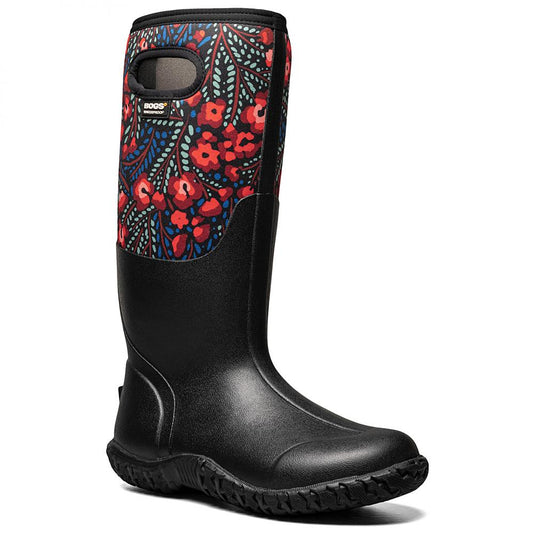 BOGS Ladies Mesa Super Flowers Black Multi Waterproof Warm Wellies Boots 72717