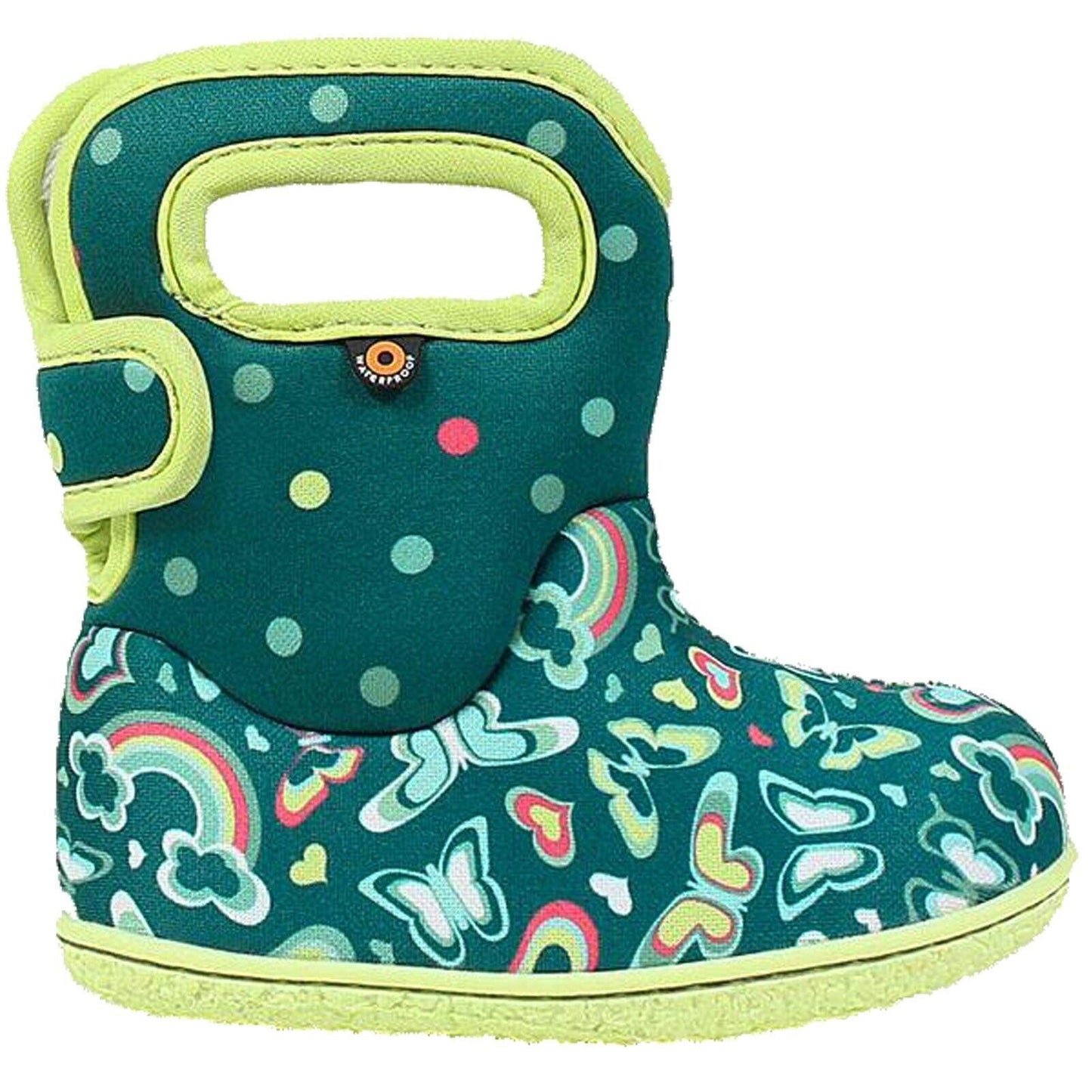 Girls Baby Bogs Rainbow Green Washable Insulated Warm Wellies Boots 724651