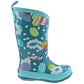 Girls Kids Bogs Welly Clouds Aqua Multi Waterproof Wellies Boots 78620