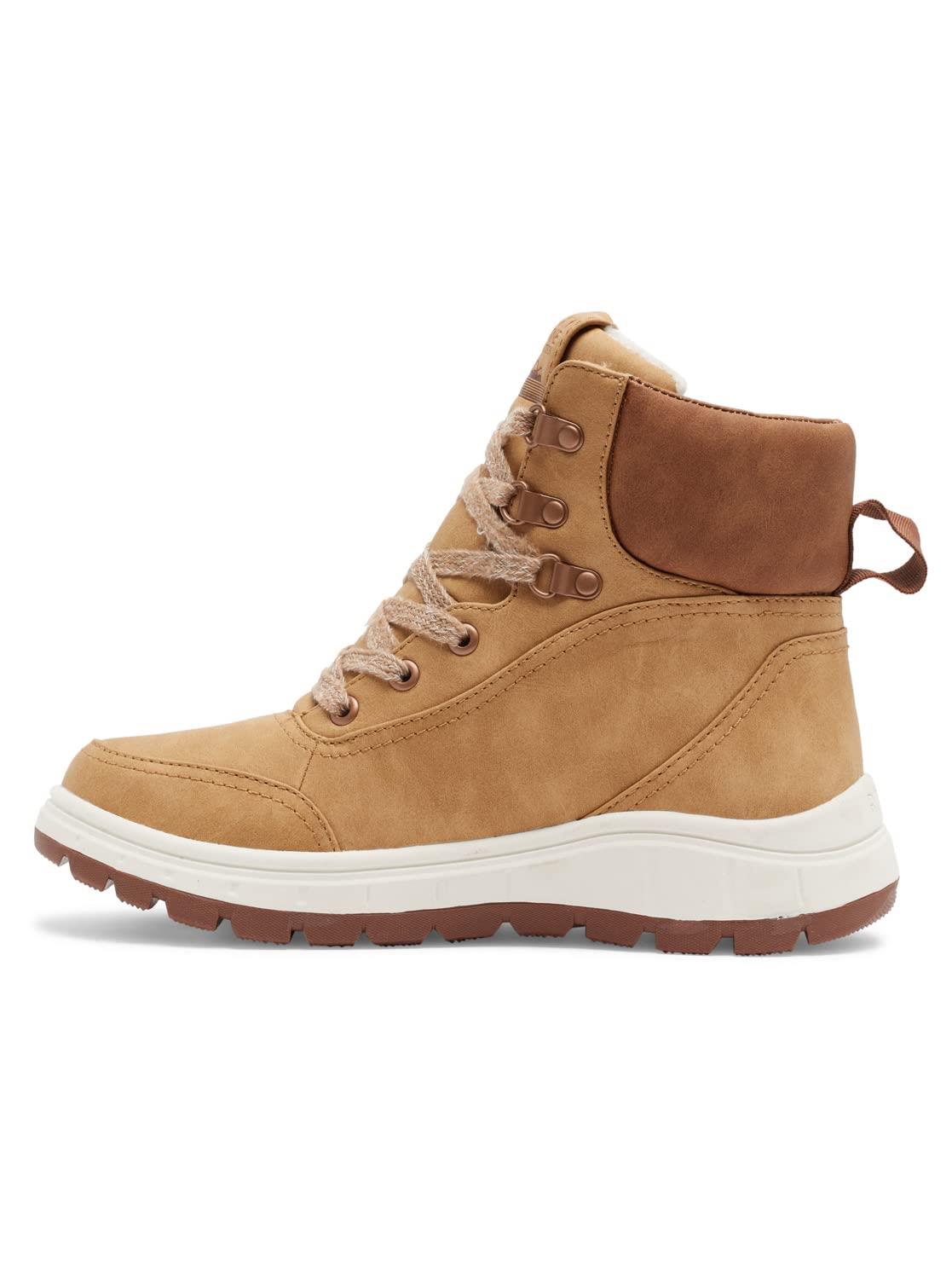 Roxy Karmel Tan Waterproof Warm Lined Lace Suede Ankle Boots
