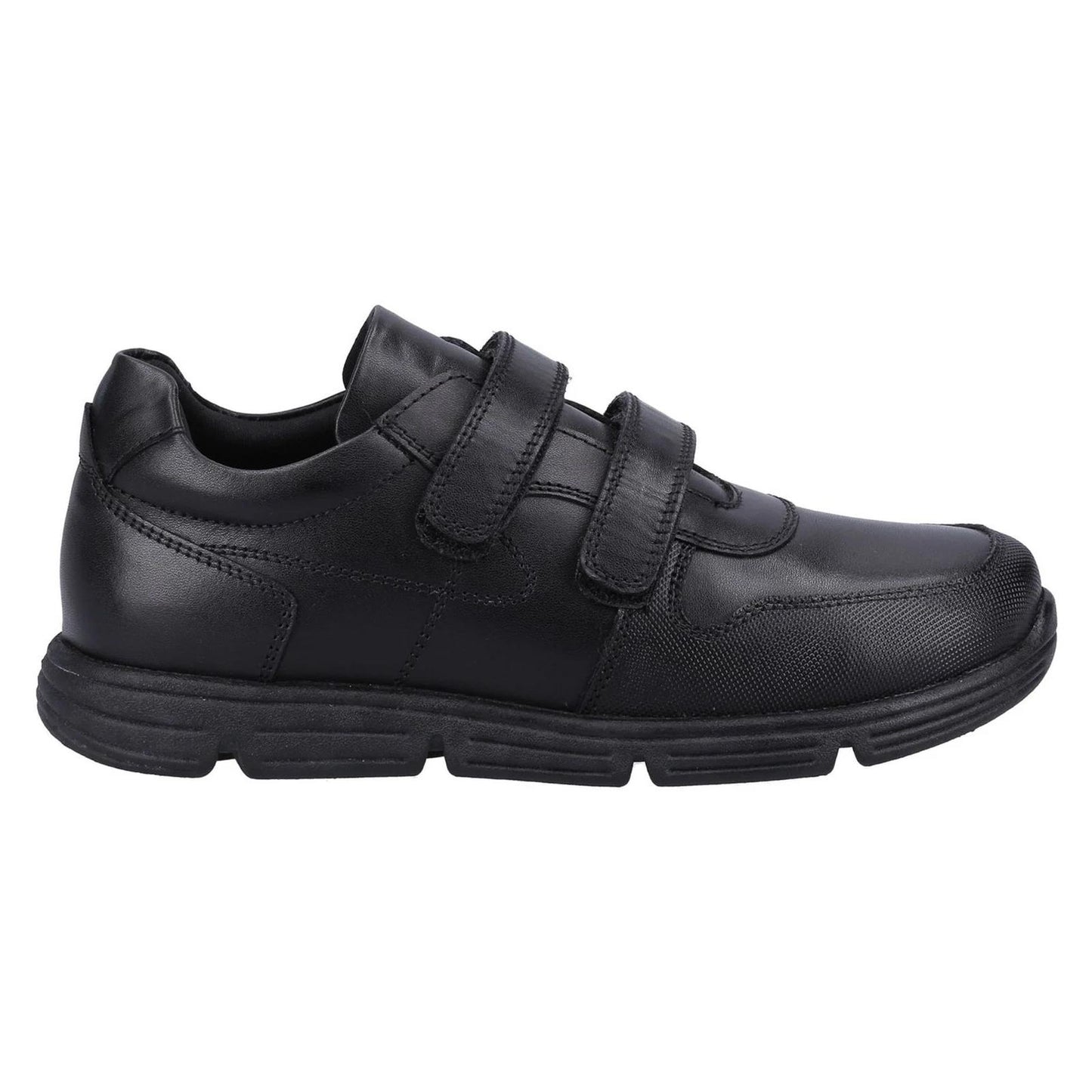 Hush Puppies Lucas Black Leather School Shoes