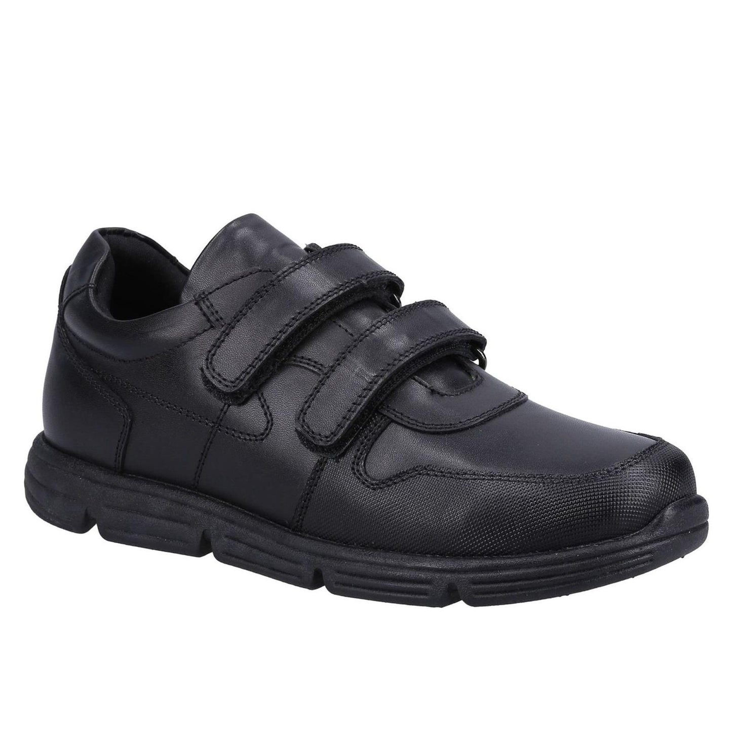 Hush Puppies Lucas Black Leather School Shoes