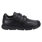 Hush Puppies Lucas Black Leather School Shoes