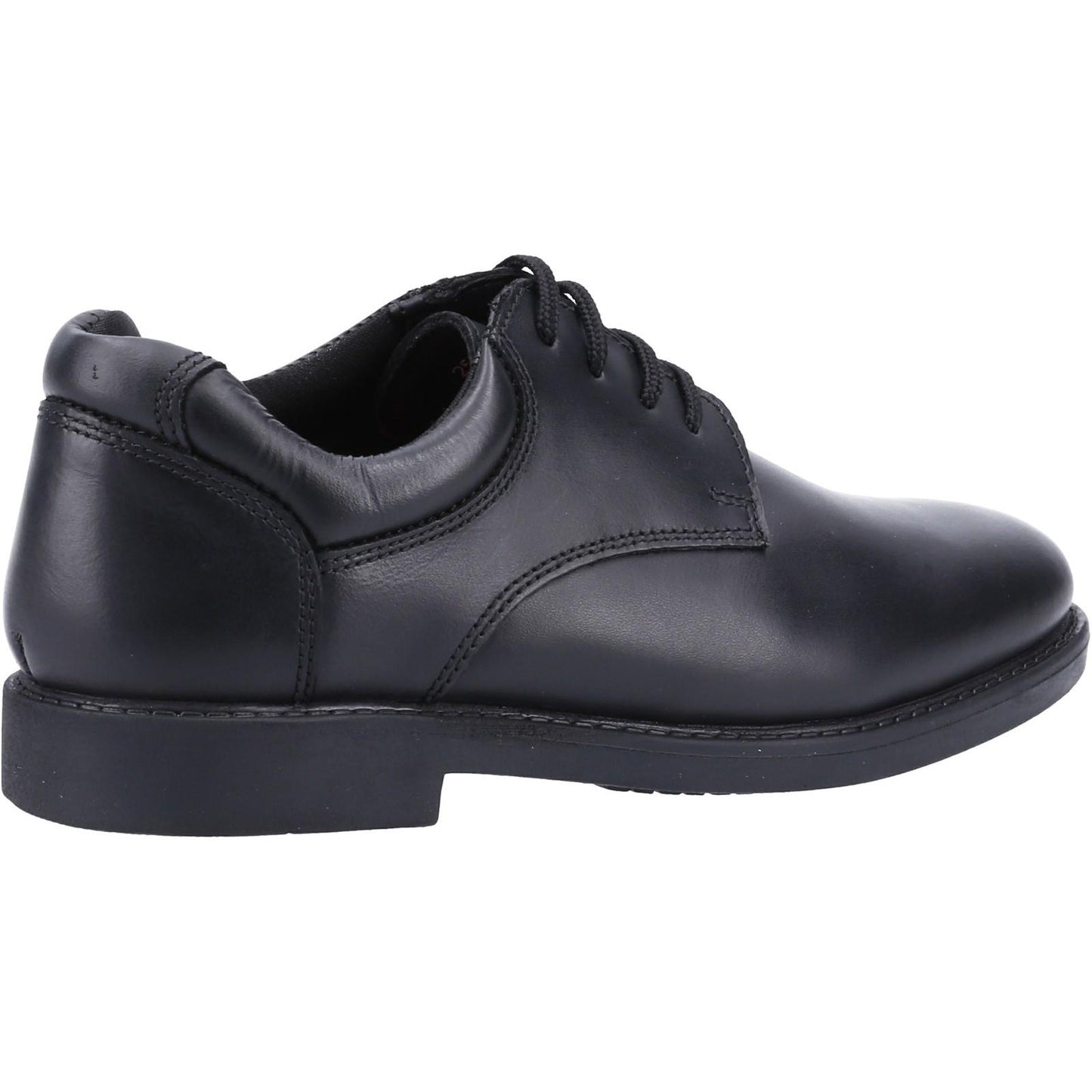 Boys Hush Puppies Tim Snr Black Leather Lace Up School Shoes