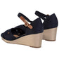 Ladies Wrangler Jazz Mila Navy Blue Cross Over Wedge Sandals Shoes