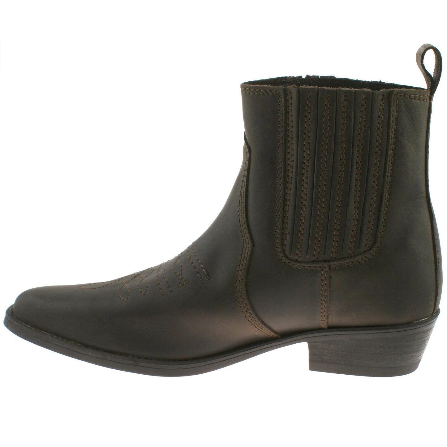Mens Wrangler Tex Mid Leather Cowboy Boots Dark Brown WM122981K
