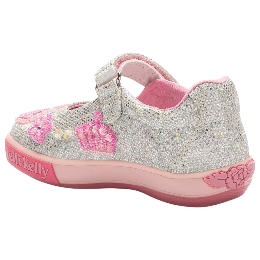 Lelli Kelly LK2028 (GH01) Victoria Silver Glitter Canvas Shoes