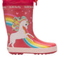 Lelli Kelly LK2650 (AN02) Unicorn Pink Rainboot Toggle Top Wellies
