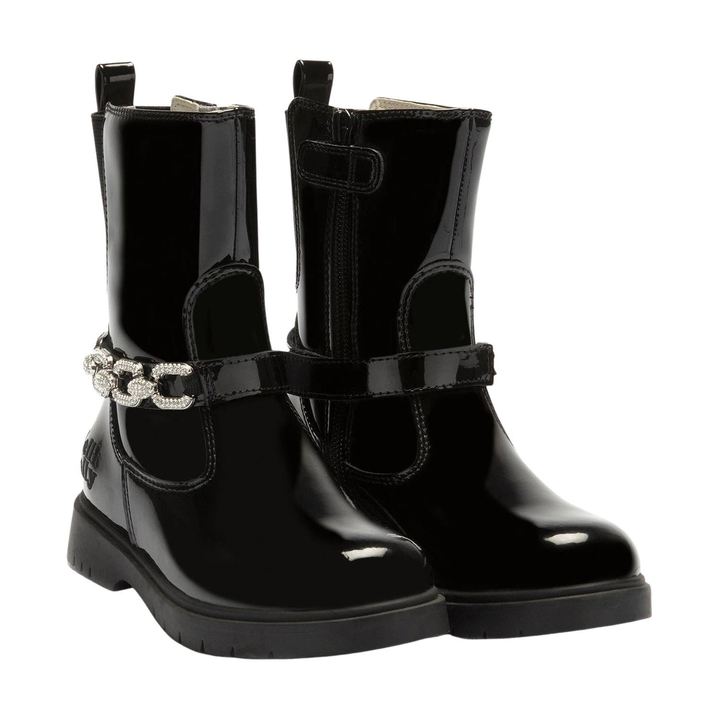 Lelli Kelly LK3719 (DB01) Marion Mid Black Patent Leather Long Ankle Boots