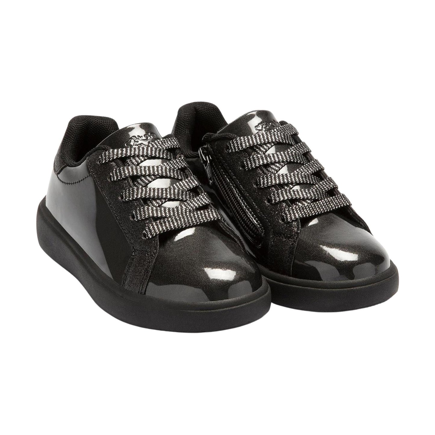 Lelli Kelly LK3801 (AB01) Perla School Black Shiny Side Zip Trainers