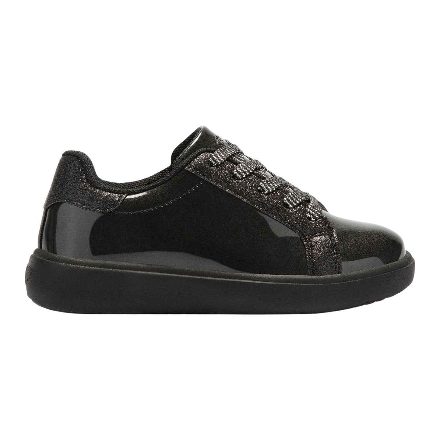 Lelli Kelly LK3801 (AB01) Perla School Black Shiny Side Zip Trainers