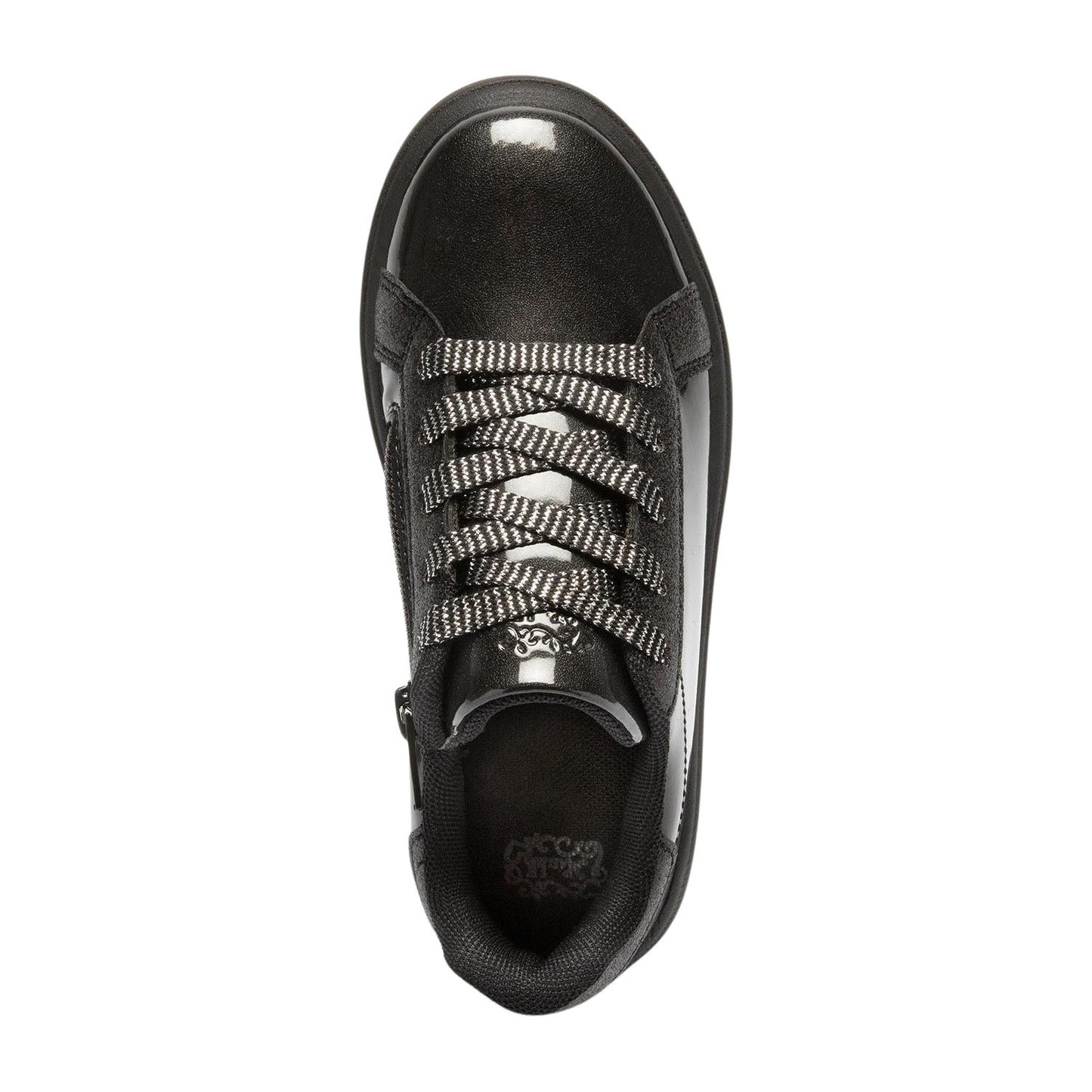 Lelli Kelly LK3801 (AB01) Perla School Black Shiny Side Zip Trainers