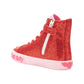 Lelli Kelly LK3861 (GD01) Dafne Mid Red Glitter Warm Lined Canvas Baseball Boots