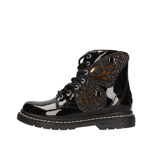 Lelli Kelly LK6540 (FB01) Ali Di Fata Nero Vernice Glitter Wings Ankle Boots