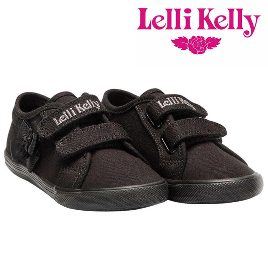 Lelli Kelly LK8199 (BB01) Black Lily Canvas School Pumps