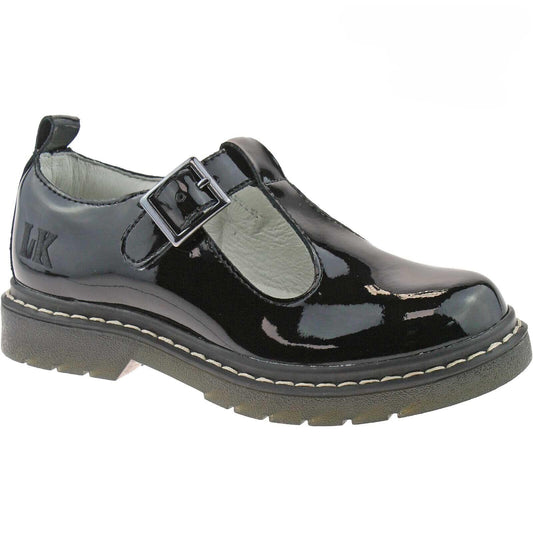 Lelli Kelly LK8288 (DB01) Frankie Black Patent T-Bar School Shoes F Width
