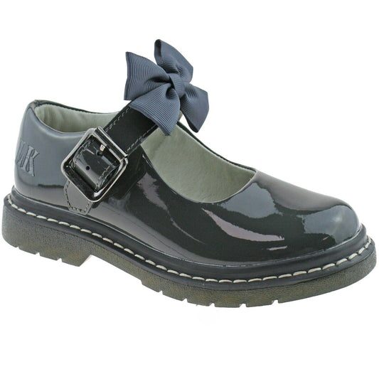 Lelli Kelly LK8360 (DR01) Audrey SNR Grey Patent School Shoes F Fitting