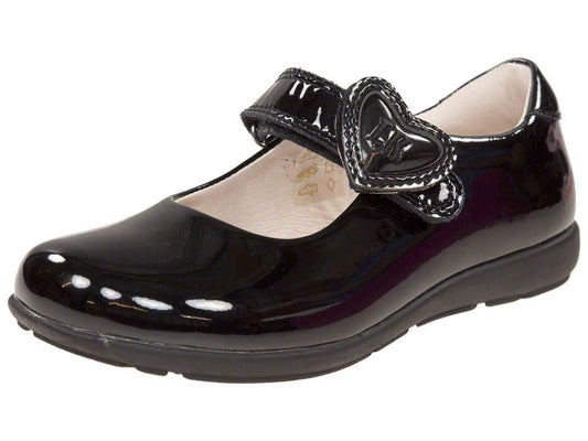 Lelli Kelly LK8540 (DB01) Colourissima Heart Black Patent School Shoes G Fitting