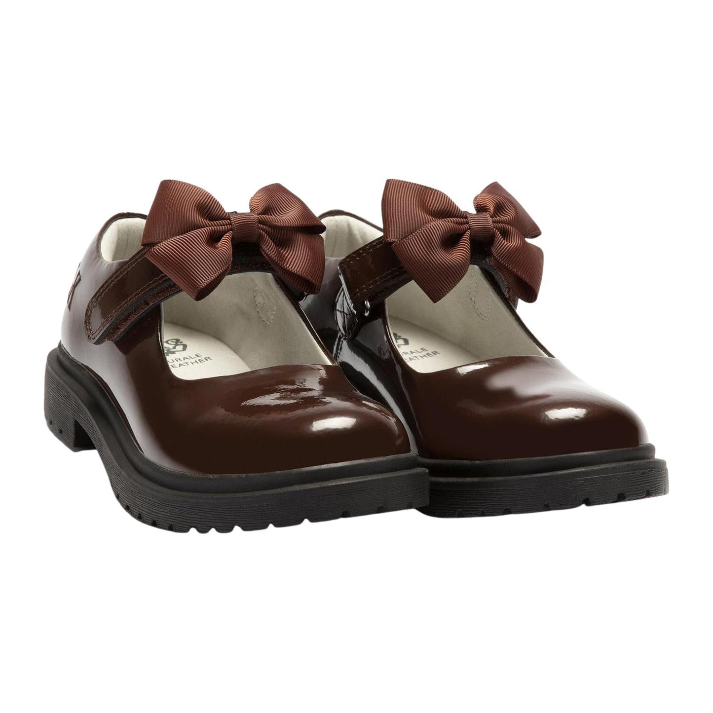 Lelli Kelly LK8661 (DJ01) Maisie Brown Bow Patent School Shoes