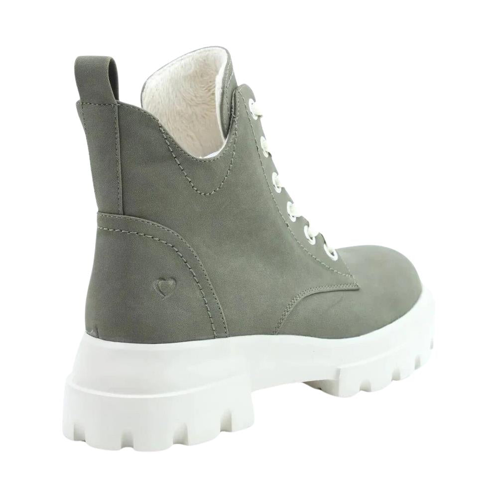 Heavenly Feet Clea Khaki Ankle Boots Vegan Memory Foam