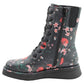 Heavenly Feet Martina 4 Black/Bee Flower Print Vegan Ankle Boots