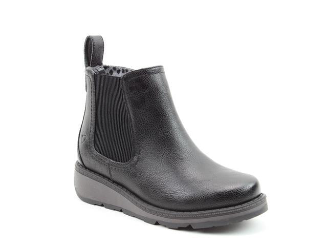 Heavenly Feet New Rolo Black Low Wedge Vegan Ankle Boots
