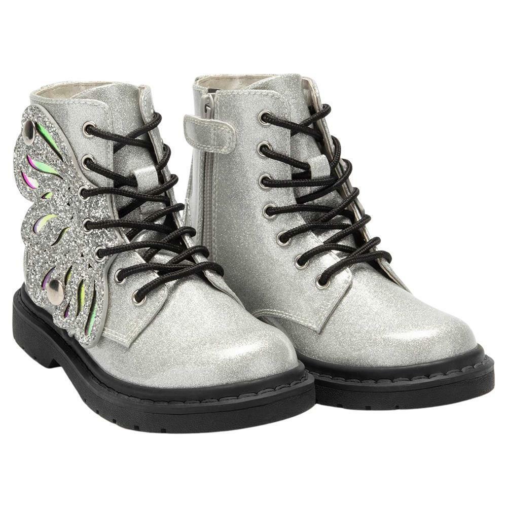 Lelli Kelly LK5544 (SH02) Ali Di Fata Argento Glitter Wings Ankle Boots