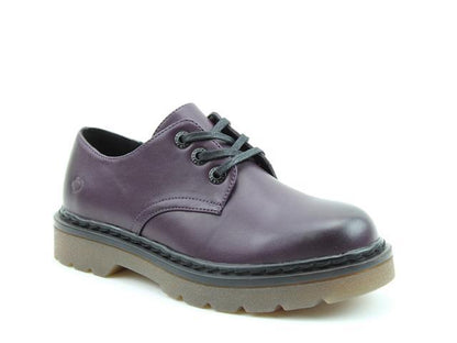 Heavenly Feet Liberty Purple Faux Leather Vegan Lace Up 3 Eyelet Shoes