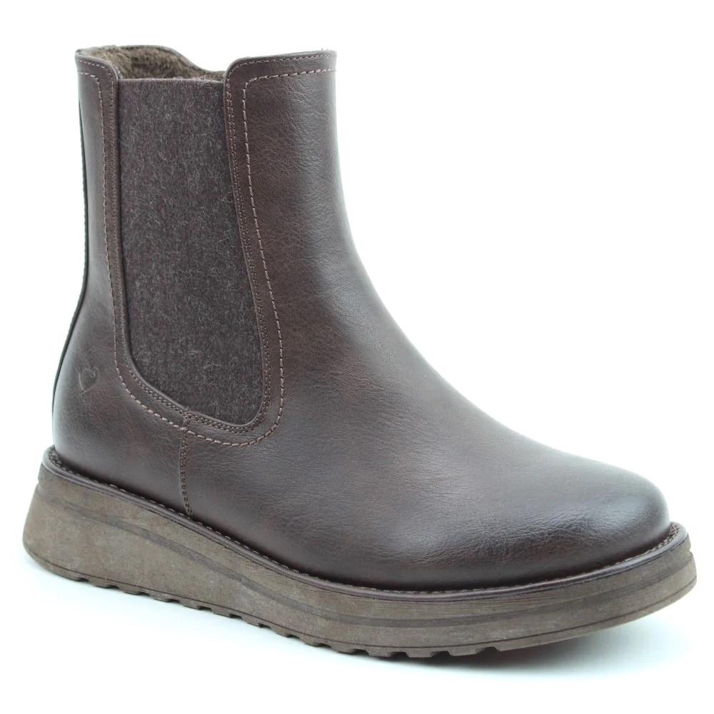 Heavenly Feet Bromley Chocolate Vegan Chelsea Ankle Boots