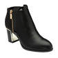 Lotus Avril Black Faux Leather Side Zip Ankle Boots