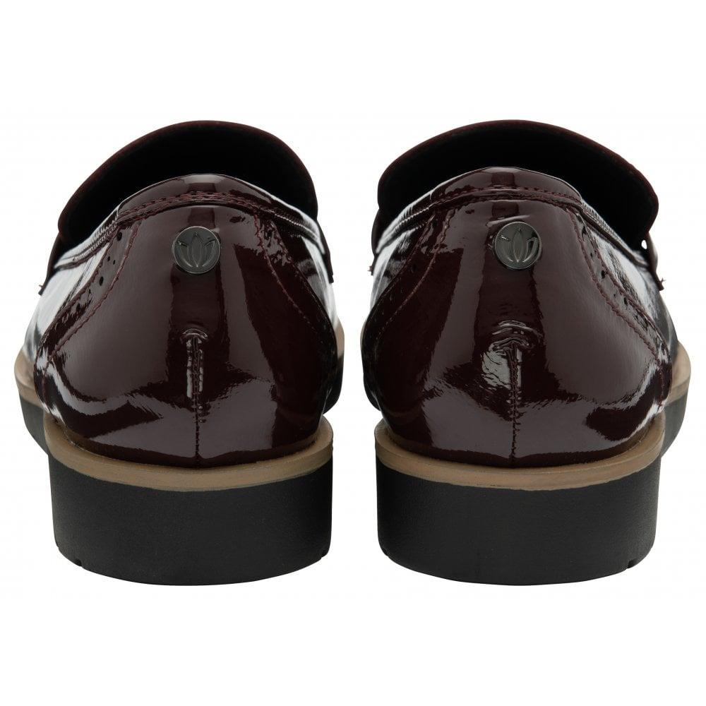 Lotus Cambridge Bordeaux Burgundy Slip On Wedge Loafer Shoes
