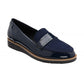 Lotus Cambridge Navy Slip On Wedge Loafer Shoes