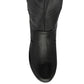 Lotus Ladies Fitzgerald Black Leather Mid-Calf Elasticated Wedge Boots