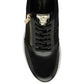 Lotus Sonny Black/Print Suede & Leather Trainers